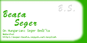 beata seger business card